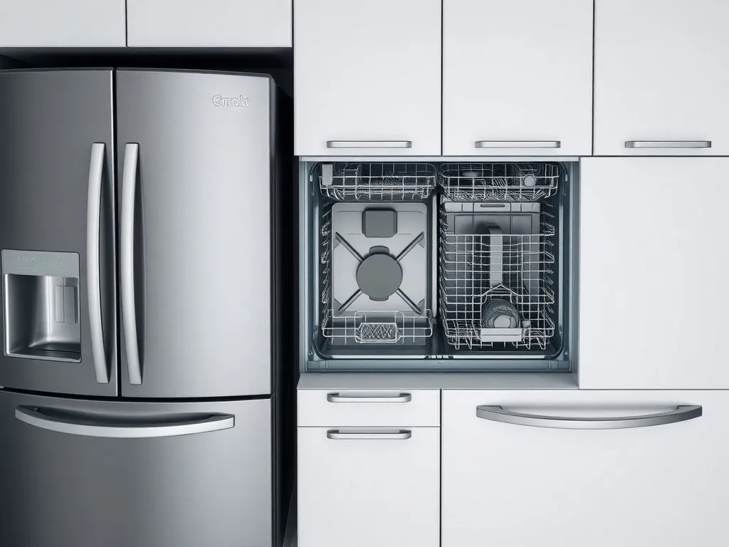 A minimalist, professional top-down shot of high-end kitchen
